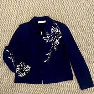 St John Knit Classic Navy Blue Knit Blazer
